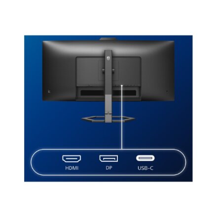 Philips , Monitor with Windows Hello Webcam , 34E1C5600HE/00 , 34 , VA , 21:9 , 100 Hz , 4 ms , 3440 x 1440 pixels , 300 cd/m² , HDMI ports quantity 1 , Black , Warranty 36 month(s)