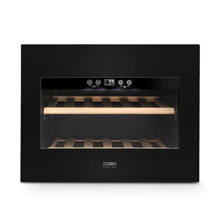 Caso , Wine Cooler , WineDeluxe E 18 , Energy efficiency class G , Built-in , Bottles capacity 18 bottles , Cooling type Compressor technology , Black