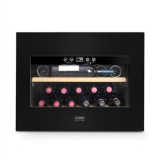 Caso , Wine Cooler , WineDeluxe E 18 , Energy efficiency class G , Built-in , Bottles capacity 18 bottles , Cooling type Compressor technology , Black