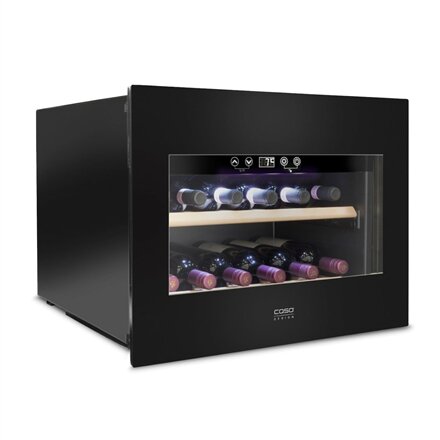 Caso , Wine Cooler , WineDeluxe E 18 , Energy efficiency class G , Built-in , Bottles capacity 18 bottles , Cooling type Compressor technology , Black