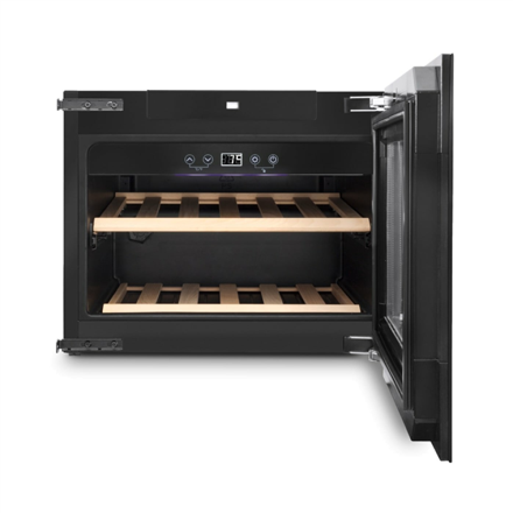 Caso , Wine Cooler , WineDeluxe E 18 , Energy efficiency class G , Built-in , Bottles capacity 18 bottles , Cooling type Compressor technology , Black