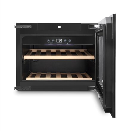 Caso , Wine Cooler , WineDeluxe E 18 , Energy efficiency class G , Built-in , Bottles capacity 18 bottles , Cooling type Compressor technology , Black