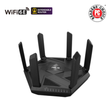 Asus , Wifi 6 802.11ax Tri-band Gigabit Gaming Router , RT-AXE7800 , 802.11ax , 574+4804+2402 Mbit/s , 10/100/1000 Mbit/s , Ethernet LAN (RJ-45) ports 4 , Mesh Support Yes , MU-MiMO Yes , No mobile broadband , Antenna type External , month(s)