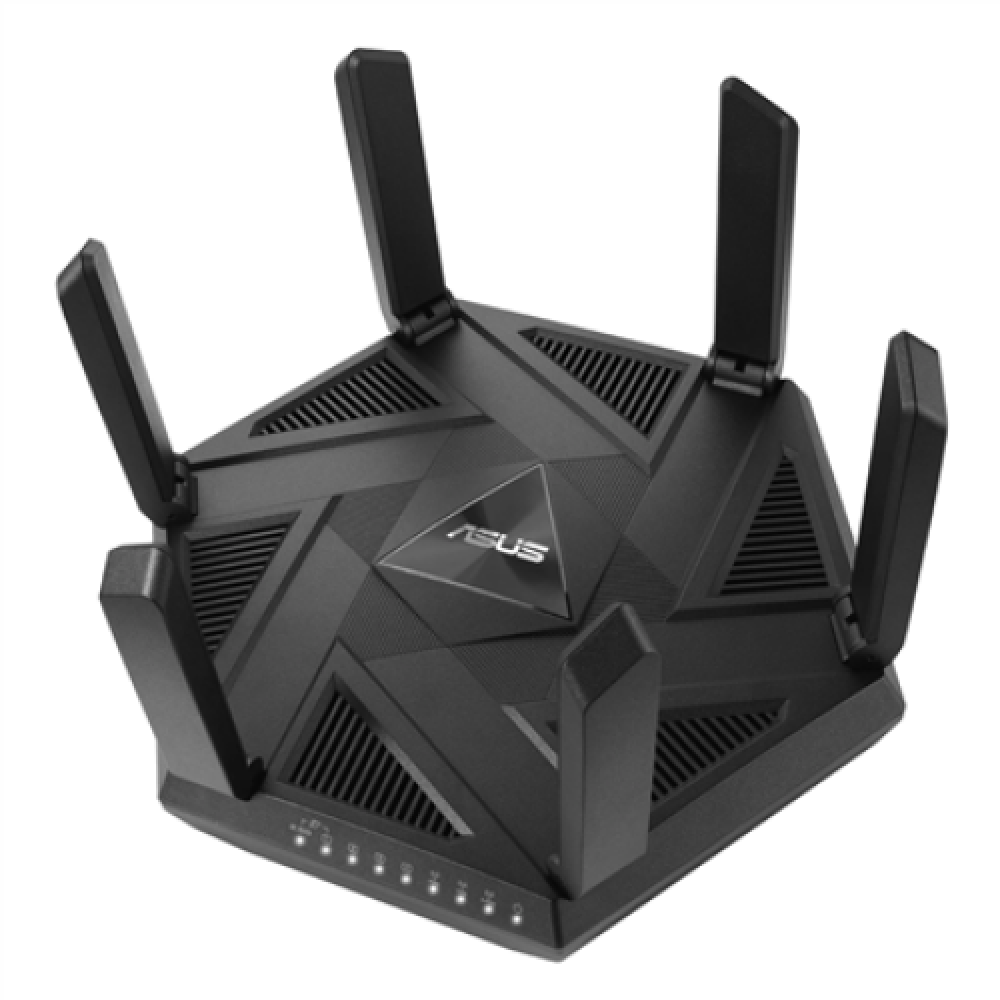 Wifi 6 802.11ax Tri-band Gigabit Gaming Router , RT-AXE7800 , 802.11ax , 574+4804+2402 Mbit/s , 10/100/1000 Mbit/s , Ethernet LAN (RJ-45) ports 4 , Mesh Support Yes , MU-MiMO Yes , No mobile broadband , Antenna type External