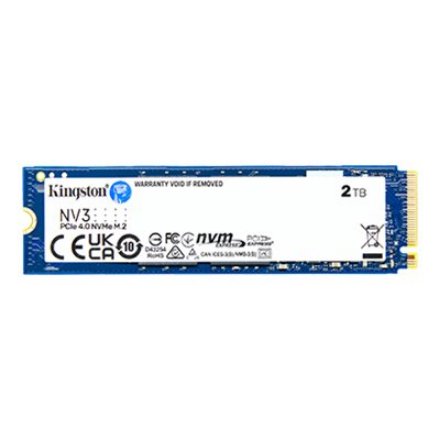 Kingston SSD , NV3 , 2000 GB , SSD form factor M.2 2280 , Solid-state drive interface PCIe NVMe Gen 4.0 (x4) , Read speed 6000 MB/s , Write speed 5000 MB/s