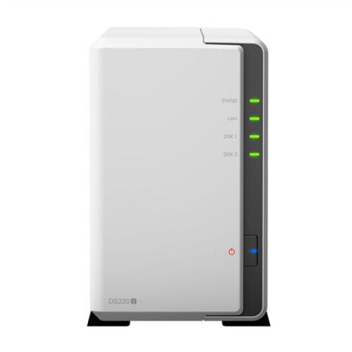 Synology Tower NAS DS220j up to 2 HDD/SSD Realtek Realtek RTD1296 Quad Core Processor frequency 1.4 GHz 0.5 GB DDR4