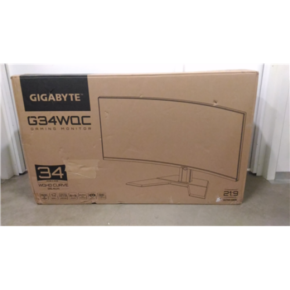 SALE OUT. GIGABYTE MONITOR 34 G34WQC-EK Gigabyte Gaming Monitor G34WQC-EK 34 VA QHD 3‎440 x 1440 pixels 1 ms 3‎50 cd/m² Black USED, REFURBISHED, SCRATCHED, WITHOUT ORIGINAL PACKAGING AND MANUALS 144 Hz HDMI ports quantity 2