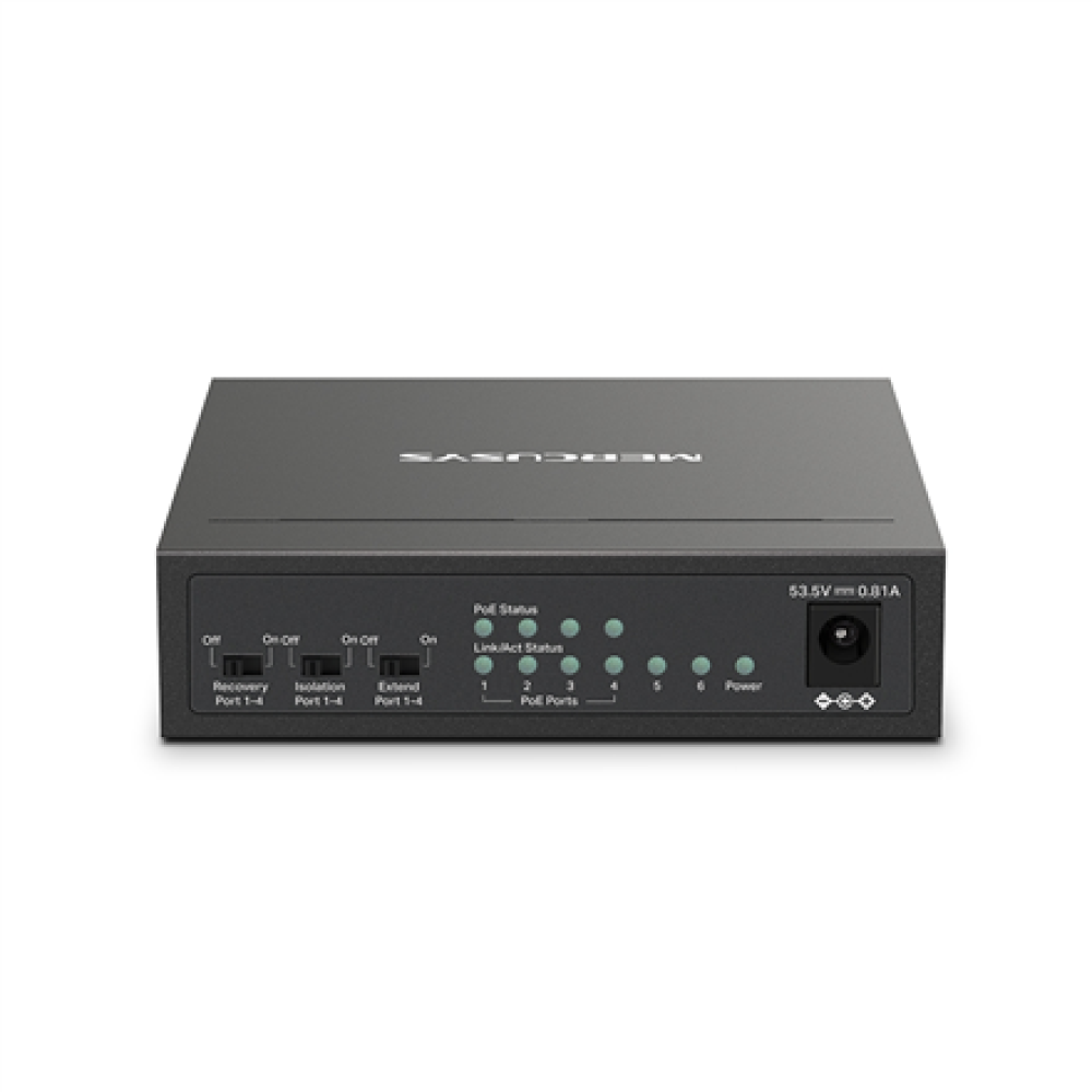 MS106LP , Mercusys 6-Port 10/100 Mbps Desktop Switch with 4-Port PoE+ , Desktop , 10/100 Mbps (RJ-45) ports quantity 6