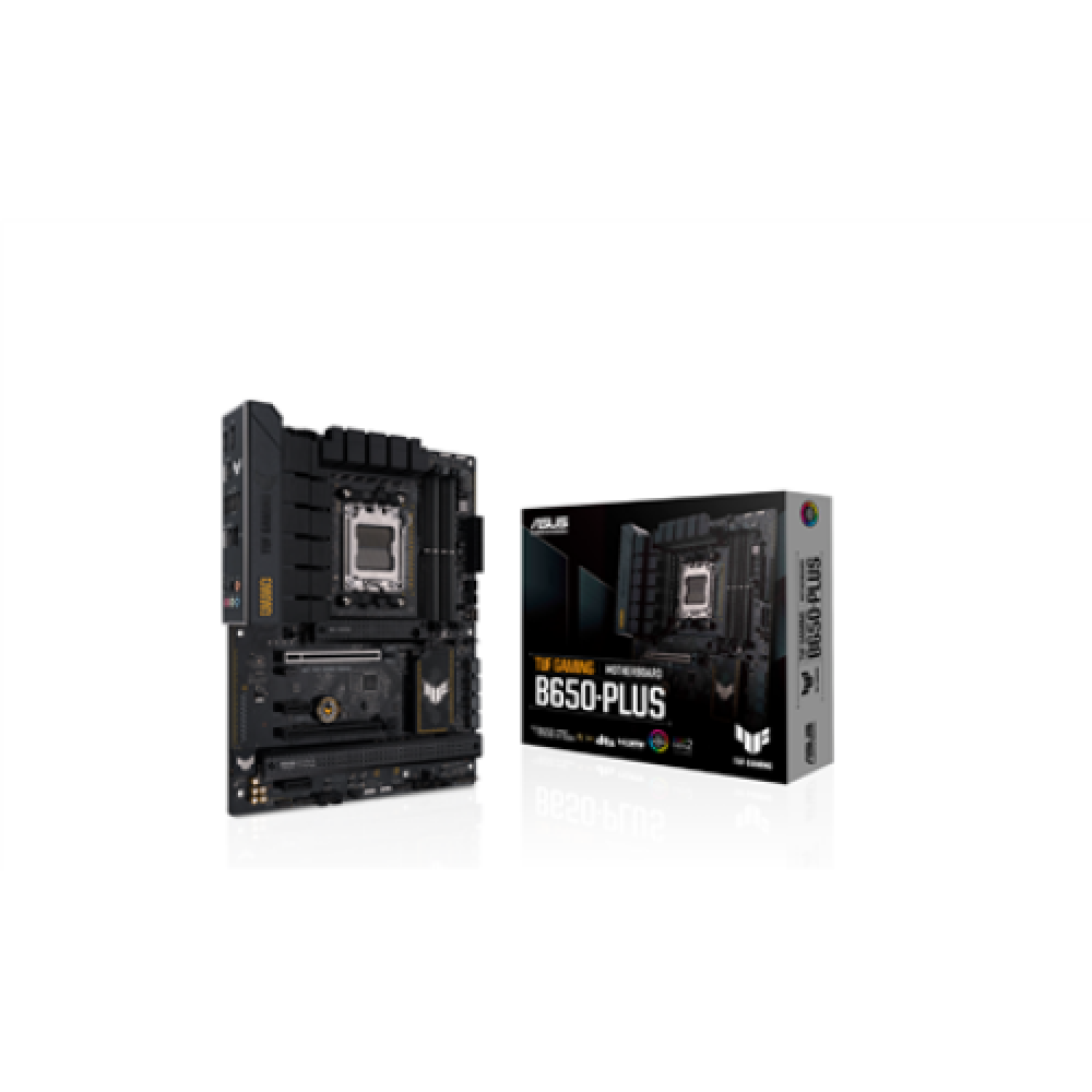 ASUS TUF GAMING B650-PLUS , Asus , TUF Gaming B650-Plus - motherboard - ATX , Processor family AMD B650 , Processor socket 1 x Socket AM5 , 4 DIMM slots - DDR5, non-ECC, ECC, on-die ECC, unbuffered , Memory slots 4 , Supported hard disk drive interfaces S