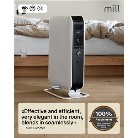 Mill , Heater , AB-H1500DN , Oil Filled Radiator , 1500 W , Number of power levels 3 , Suitable for rooms up to 16-24 m² , White
