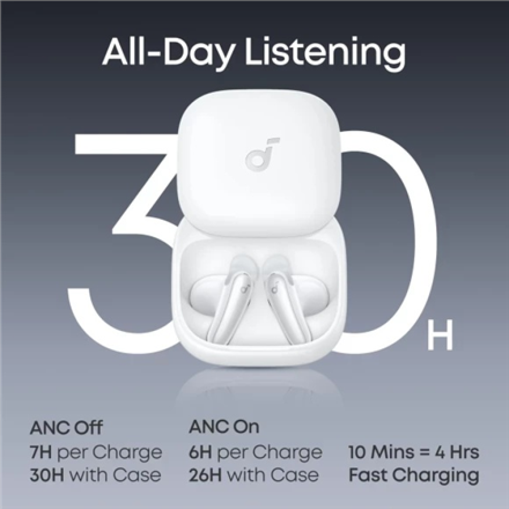 Anker Soundcore Earbuds , Liberty , Bluetooth , Semi-in-ear , Microphone , White , Noise canceling , Wireless