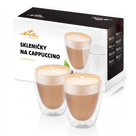 ETA , Cappuccino cups , ETA418193010 , For cappuccino coffee , 2 pc(s) , Dishwasher proof , Glass