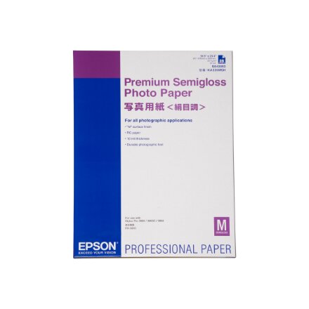 Epson Premium Semigloss Photo Paper, 25 Sheets , 250 g/m² , A2 , Photo Paper