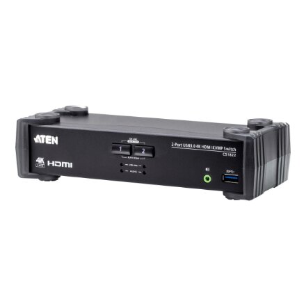 Aten , 2-Port USB 3.0 4K HDMI KVMP Switch with Audio Mixer Mode , CS1822