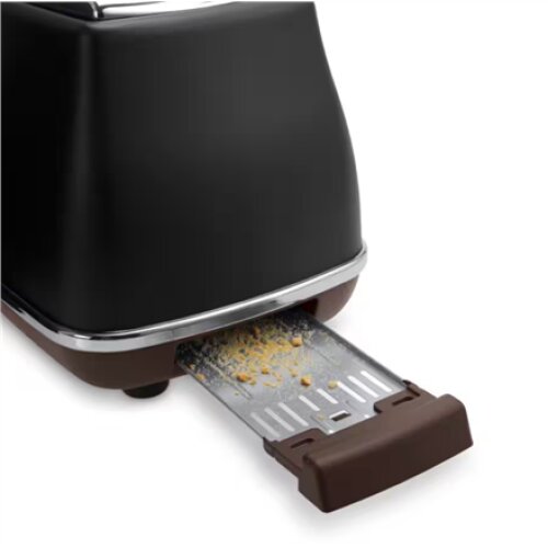 Delonghi Toaster CTOV 2103.BK+BW Power 900 W, Number of slots 2, Housing material Stainless steel, Black