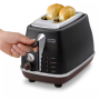 Delonghi Toaster CTOV 2103.BK+BW Power 900 W, Number of slots 2, Housing material Stainless steel, Black