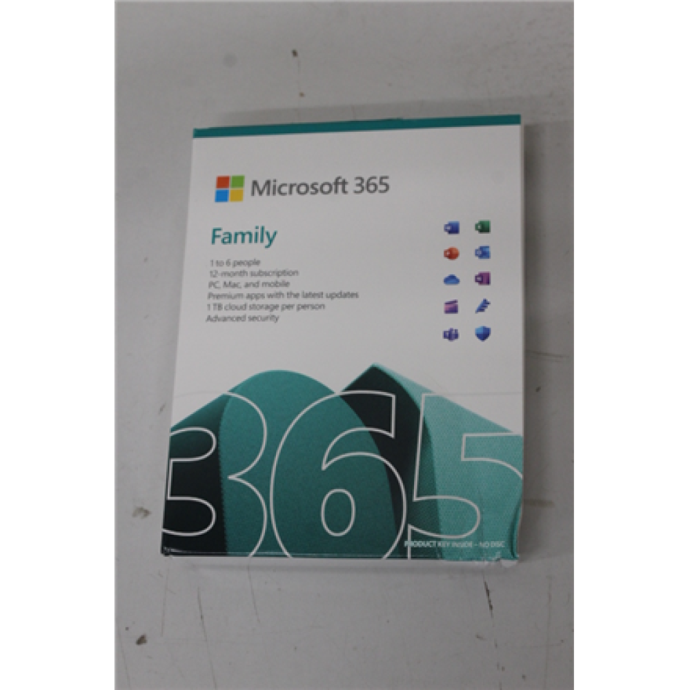 SALE OUT. Microsoft 6GQ-01897, M365 FAMILY P10 EN EUROZONE SUBS 1Y , Microsoft , 365 Family , 6GQ-01897 , M365 Family , FPP , License term 1 year(s) , English , EuroZone Medialess , DAMAGED PACKAGING