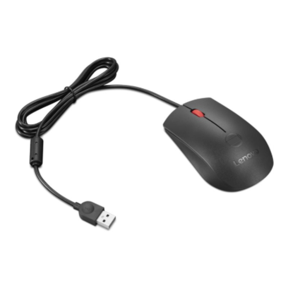 Lenovo Fingerprint Biometric USB Mouse Gen3 , Wired , USB-A , Black/Red