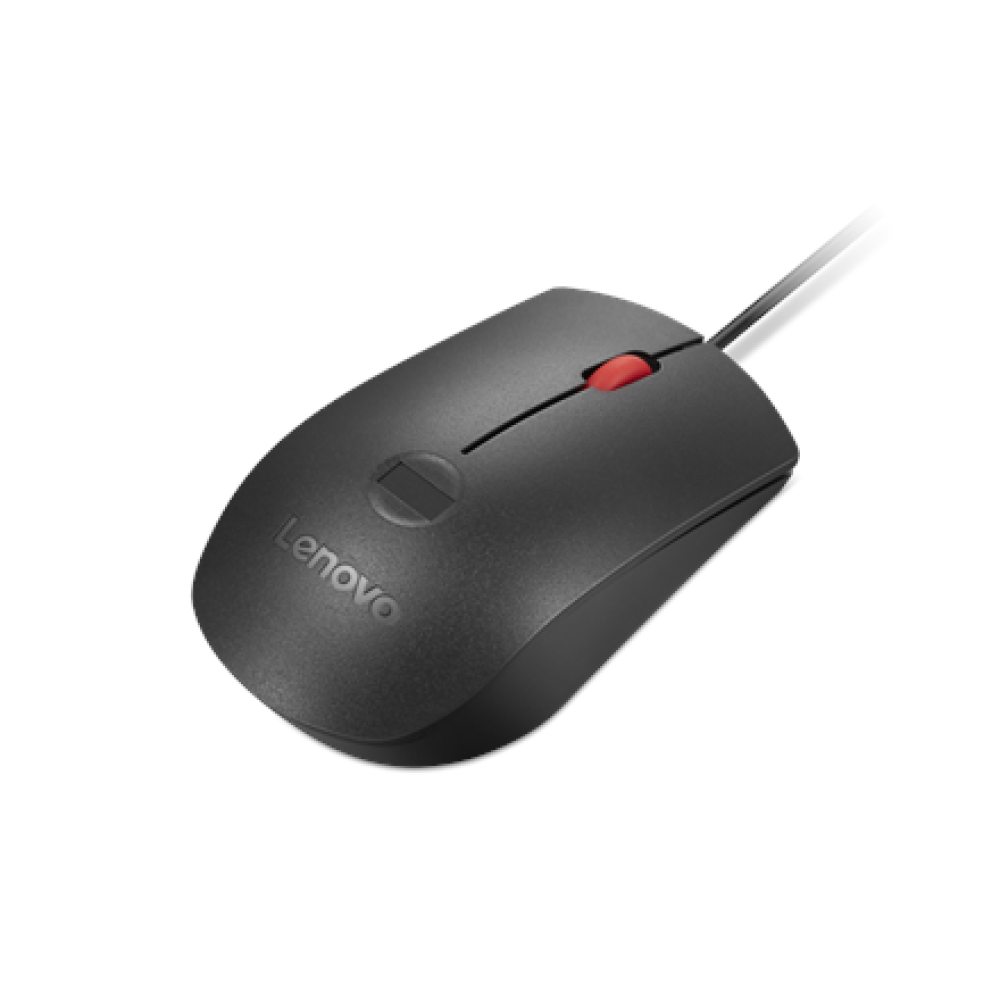 Lenovo Fingerprint Biometric USB Mouse Gen3 , Wired , USB-A , Black/Red