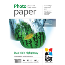 ColorWay High Glossy dual-side Photo Paper, 50 sheets, A4, 220 g/m²