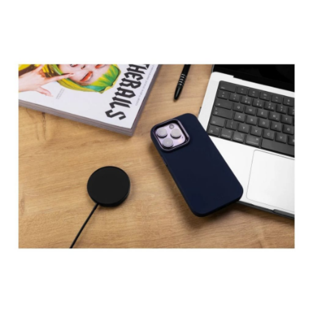 Fixed , MagFlow , Back cover , Apple , iPhone 15 Pro , Liquid silicon , Blue