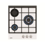 Simfer , Hob , H4.305.HGSBB , Gas on glass , Number of burners/cooking zones 3 , Rotary knobs , White