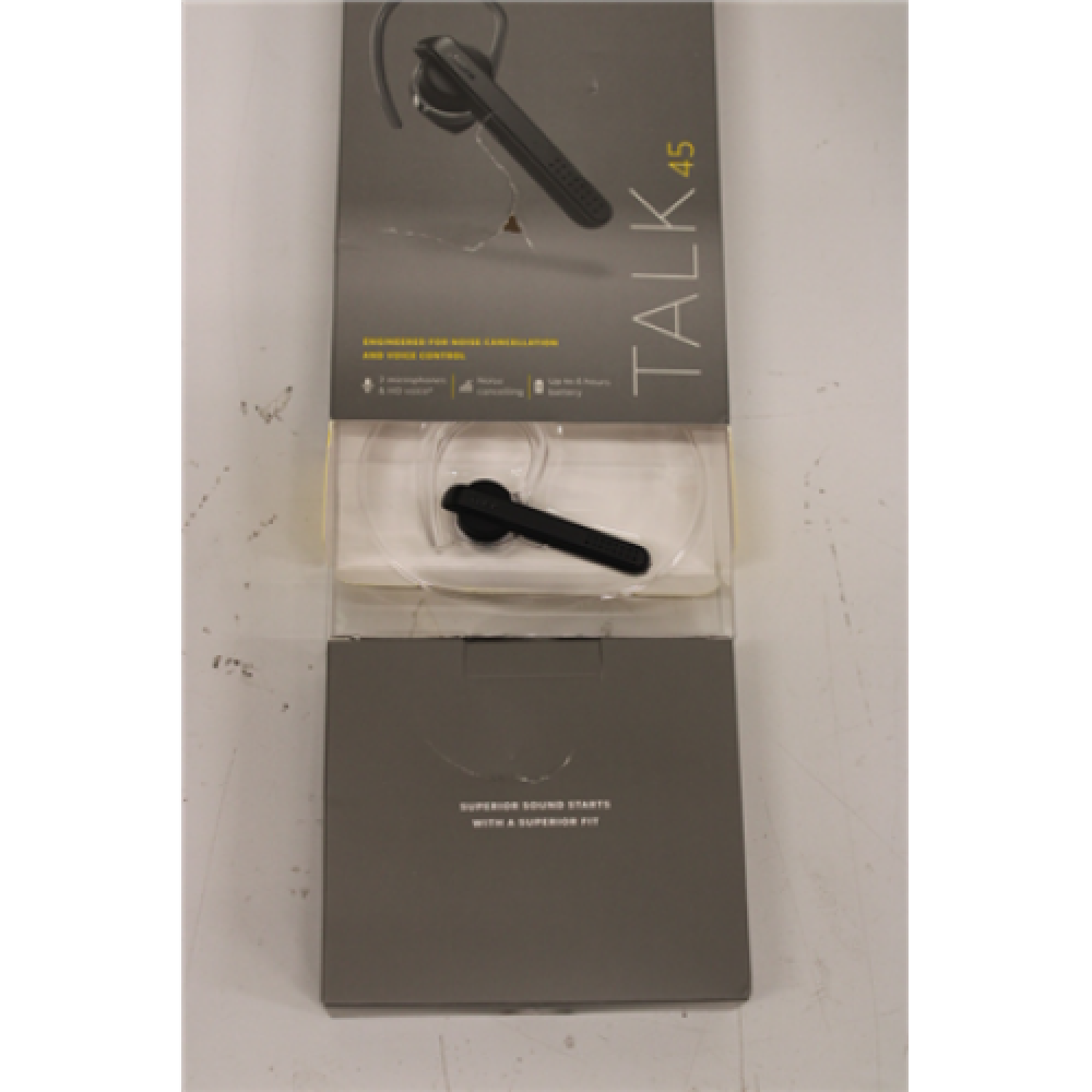 SALE OUT. Jabra Talk 45 Jabra Talk 45 Hands free device Noise-canceling 7.2 g Black DAMAGED PACKAGING Volume control 24.2 cm 57.4 cm 15.4 cm