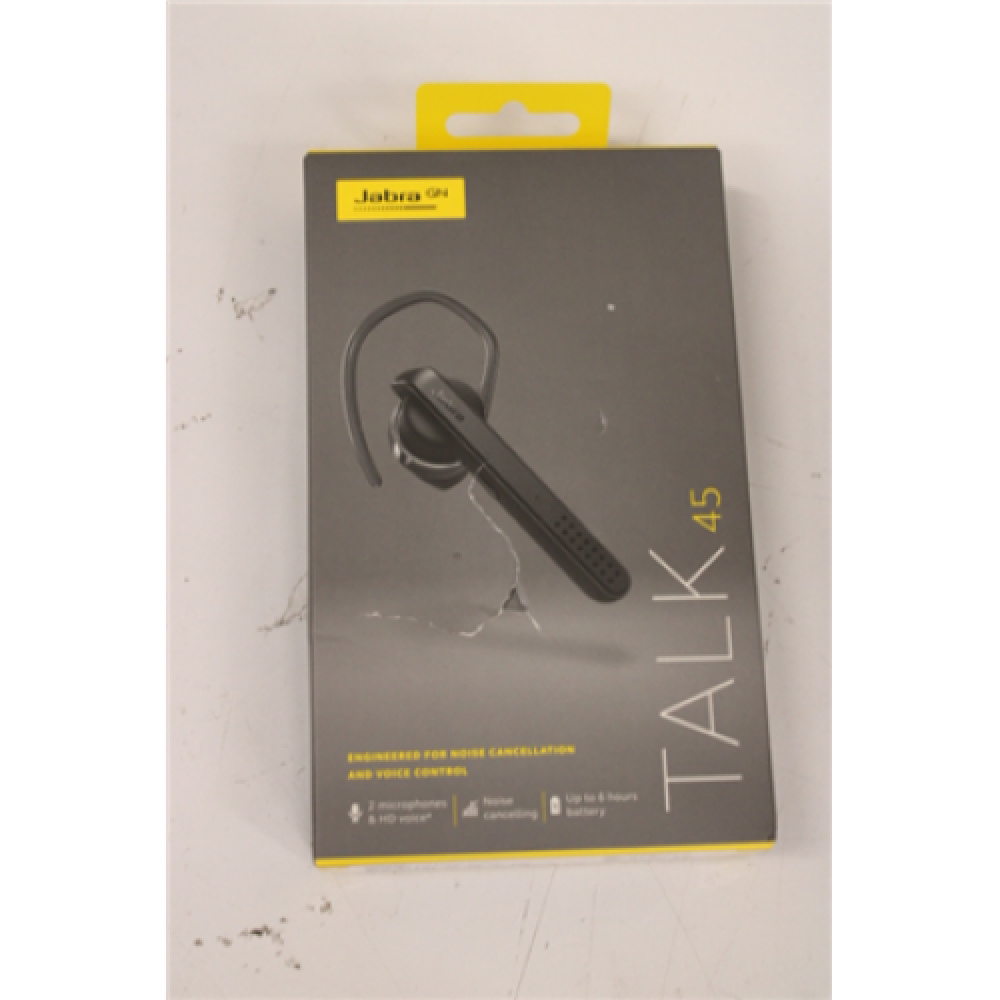 SALE OUT. Jabra Talk 45 Jabra Talk 45 Hands free device Noise-canceling 7.2 g Black DAMAGED PACKAGING Volume control 24.2 cm 57.4 cm 15.4 cm