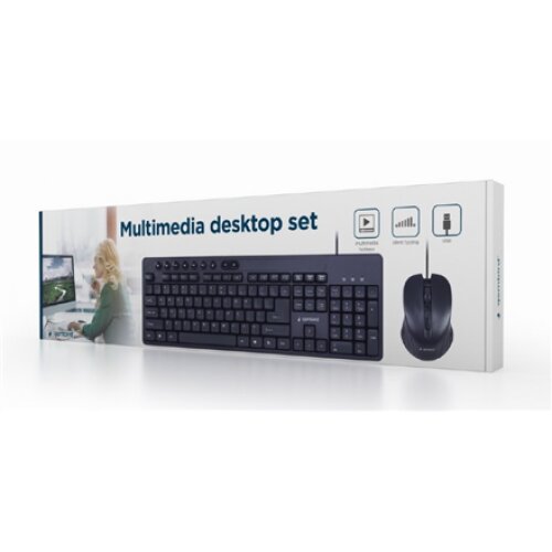 Gembird , Multimedia desktop set , KBS-UM-04 , Keyboard and Mouse Set , Wired , Mouse included , US , Black