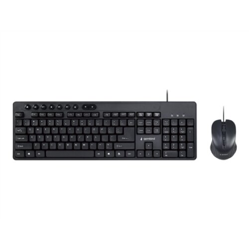 Gembird , Multimedia desktop set , KBS-UM-04 , Keyboard and Mouse Set , Wired , Mouse included , US , Black