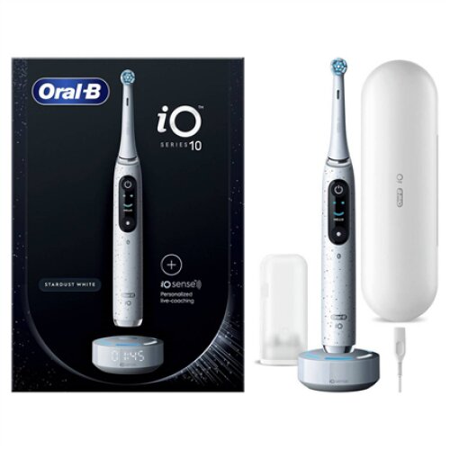 Oral-B , Electric Toothbrush , iO10 Series , Rechargeable , For adults , Number of brush heads included 1 , Number of teeth brushing modes 7 , Stardust White