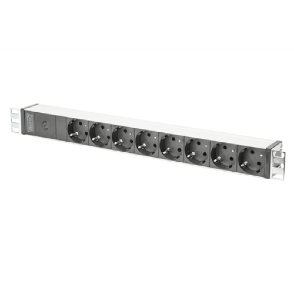 Aluminum outlet strip with pre-fuse , DN-95410 , Sockets quantity 8