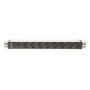 Aluminum outlet strip with pre-fuse , DN-95410 , Sockets quantity 8