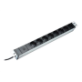 Aluminum outlet strip with pre-fuse , DN-95410 , Sockets quantity 8