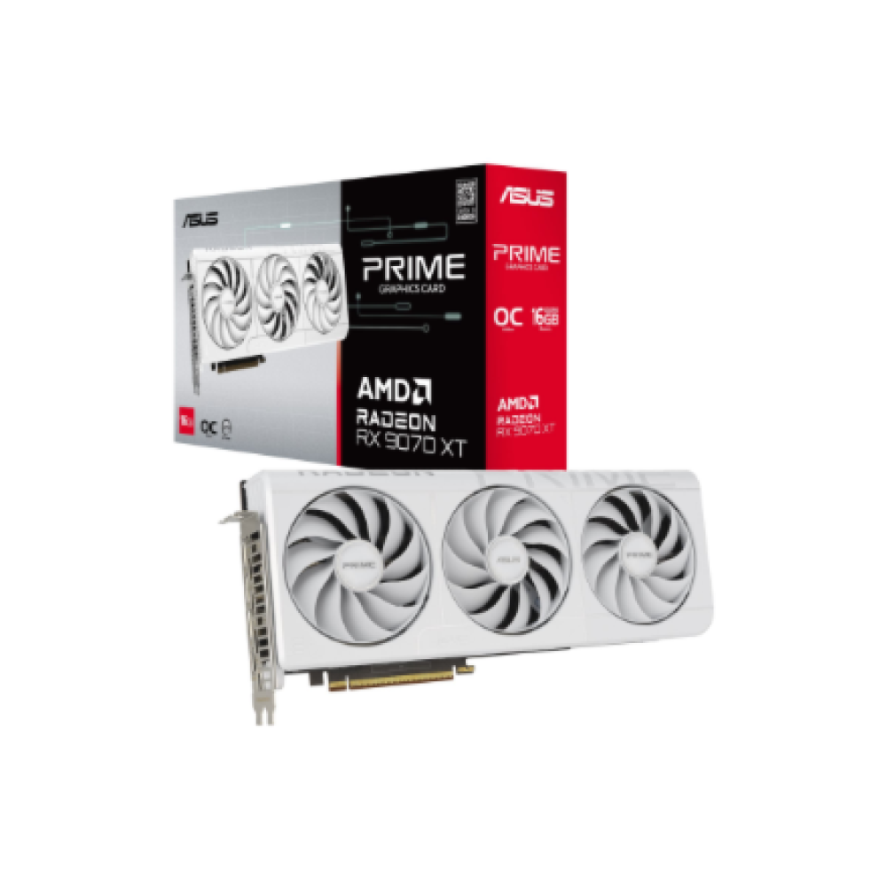 Asus Prime Radeon RX 9070 XT White OC Edition 16GB GDDR6 , AMD , 16 GB , Radeon RX 9070 XT , GDDR6 , HDMI ports quantity 1 , PCI Express 5.0