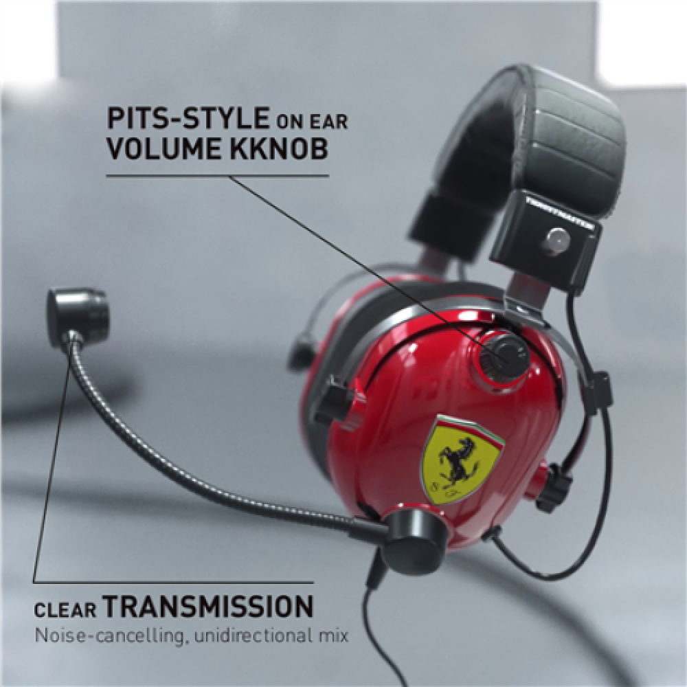Thrustmaster , Gaming Headset , DTS T Racing Scuderia Ferrari Edition , Wired , Over-Ear , Red/Black