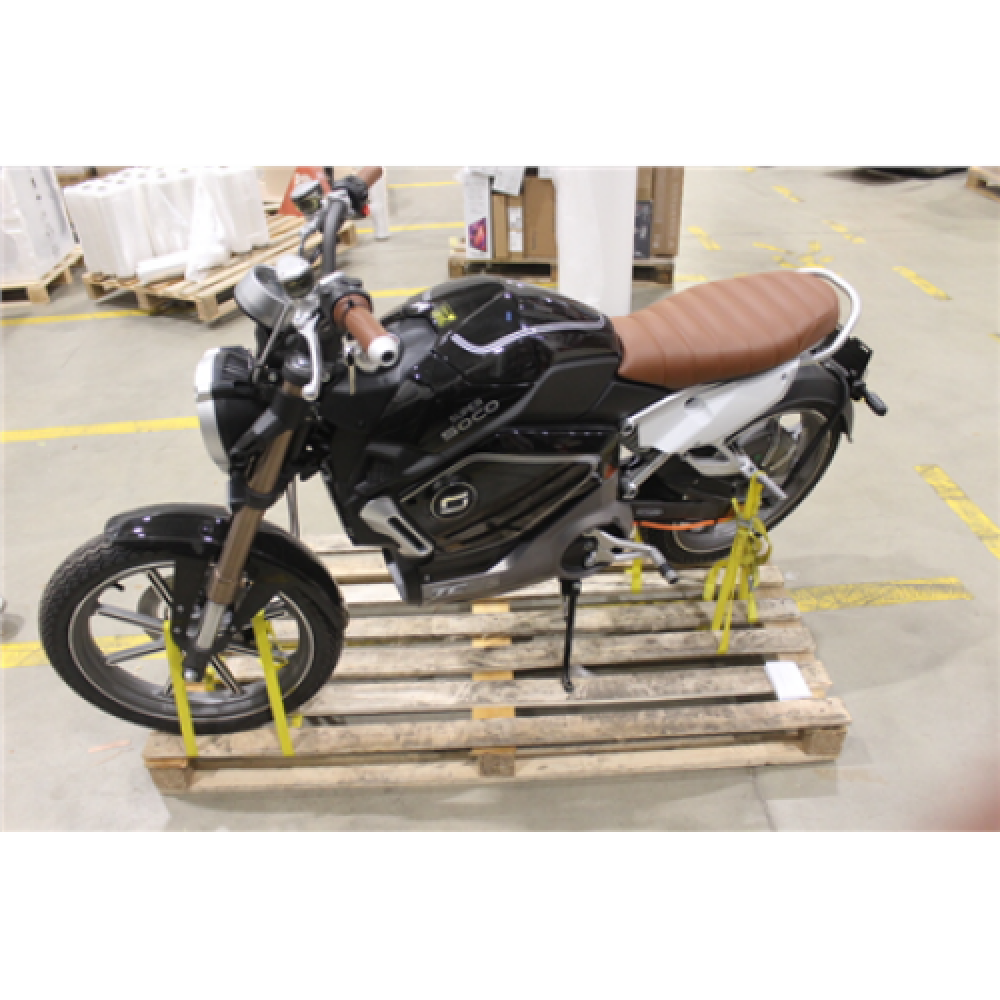 SALE OUT. SUPER SOCO Electric Motorcycle TC, Black, L1e, 4G / USED AS DEMO, SCRATCHED, WITHOUT ORIGINAL PACKAGING SUPER SOCO Black L1e 4G modem Max speed 45 km/h Distance per battery charge (max) 80 km Mileage warranty 20000 km