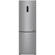 LG , Refrigerator , GBB71PZDMN , Energy efficiency class E , Free standing , Combi , Height 186 cm , No Frost system , Fridge net capacity 234 L , Freezer net capacity 107 L , Display , 36 dB , Silver