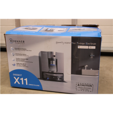 Ecovacs Robot Vacuum Cleaner with New Bagless All-in-One OmniCyclone Station , DEEBOT X11 OMNICYCLONE EU , Wet&Dry , 6400 mAh , 19500 Pa , Black , DEMO