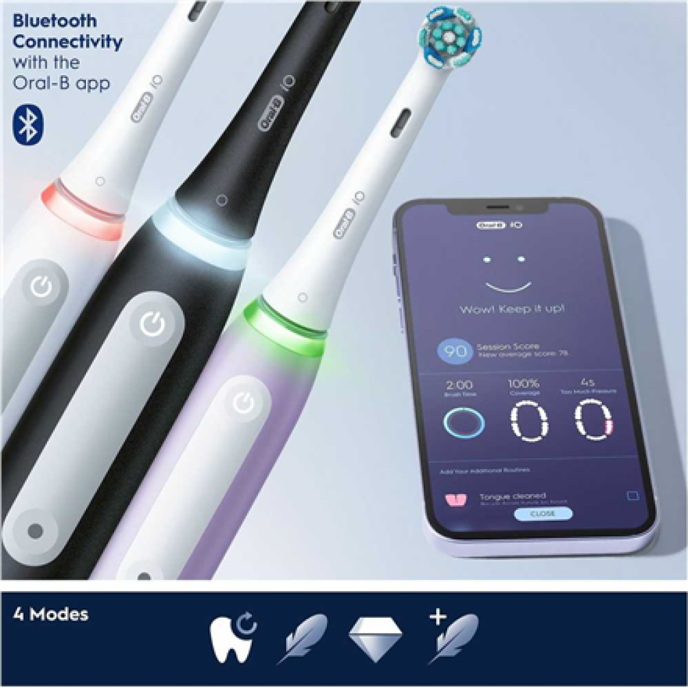 Oral-B , Electric Toothbrush , iO Series 4s , Rechargeable , For adults , Number of brush heads included 1 , Number of teeth brushing modes 4 , Black