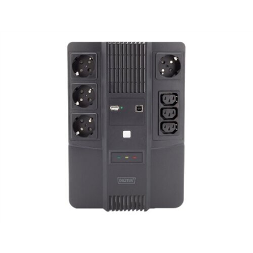 Digitus , All-in-One UPS , All-in-One UPS, 600VA/360W, LED 12V/7Ah x1, 4x CEE 7/7,3x IEC C13, USB, RJ45 , 600 VA , 360 W