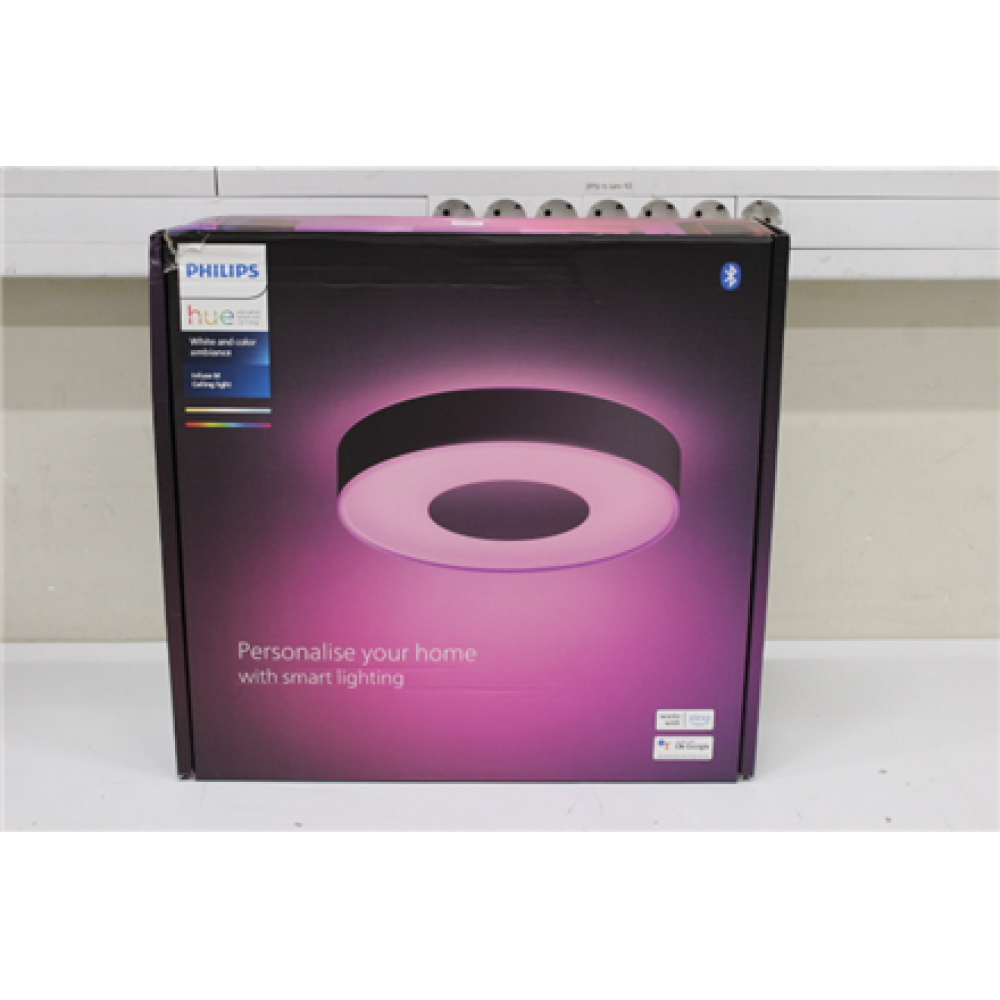 SALE OUT. Philips Hue Infuse M ceiling lamp black , Philips Hue Infuse M ceiling lamp black , 33.5 W , White and color ambiance 2000-6500 , Bluetooth , DAMAGED PACKAGING