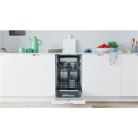 INDESIT Dishwasher , IN2ID10CS80 , Built-in , Width 44.8 cm , Number of place settings 10 , Number of programs 5 , Energy efficiency class D , White