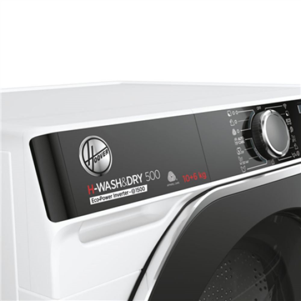 Hoover , HDP 5106AMBC/1-S , Washing Machine with Dryer , Energy efficiency class A , Front loading , Washing capacity 10 kg , 1500 RPM , Depth 58 cm , Width 60 cm , Display , LED , Drying system , Drying capacity 6 kg , Steam function , White