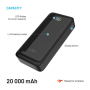 Fixed Power Bank Zen2 20 with LCD Display and PD 20W Output , 20000 mAh , Black