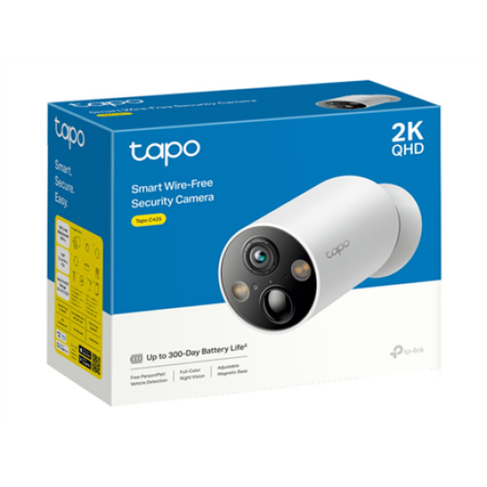 TP-LINK , Smart Wire-Free Security Camera , Tapo C425 , 24 month(s) , Bullet , 4 MP , F/2.1 , IP66 , H.264 , MicroSD, up to 512 GB