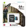 Kingston , microSD , Canvas Go! Plus , 64 GB , MicroSD , Flash memory class 10 , SD Adapter