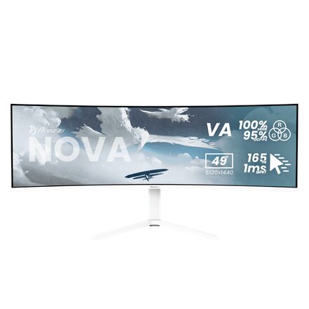 Arozzi , Nova , 49 , VA , 32:9 , 165 Hz , 4 ms , 5120 x 1440 pixels , 350 cd/m² , HDMI ports quantity 2 , White