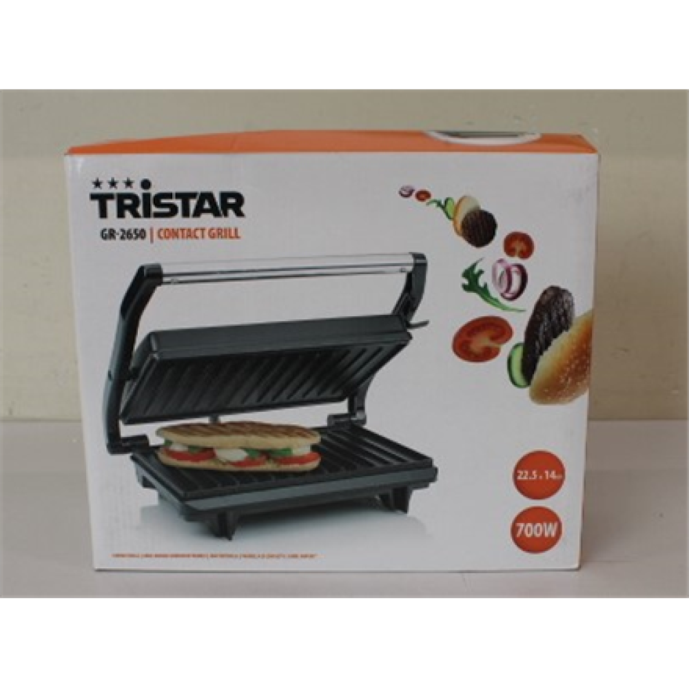 SALE OUT. Tristar GR-2650 Contact Grill, Black , Tristar , Grill , GR-2650 , Contact grill , 700 W , Black , DAMAGED PACKAGING