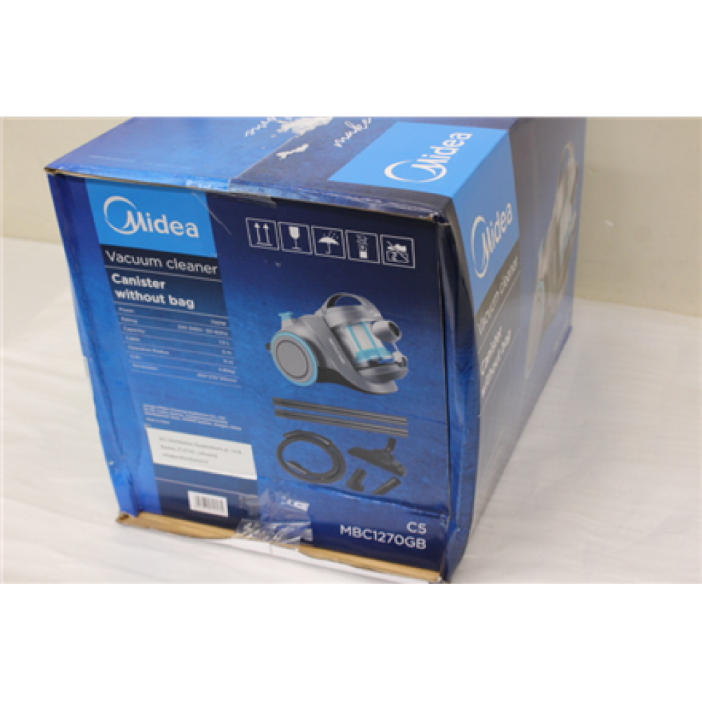 SALE OUT. Midea C5 MBC1270GB Vacuum Cleaner, Grey , Midea Vacuum Cleaner , C5 MBC1270GB , Bagless , Power 700 W , Dust capacity 1.5 L , Grey , DAMAGED PACKAGING